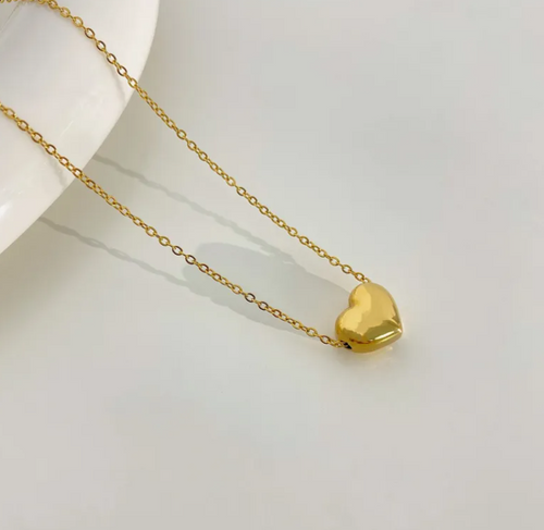 3D Love Heart Pendant Necklace